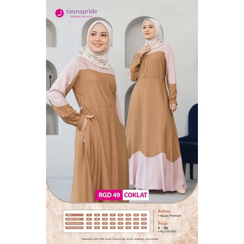 GAMIS TERBARU RAUNA RGD 49 KATUN RAYON / GAMIS DEWASA MURAH