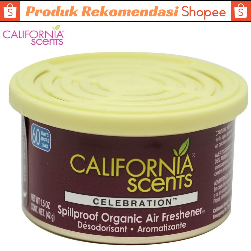 Pengharum Pewangi Dashboard Mobil Mewah Wangi Tahan Lama California Scents Cans Aroma Golden State New Car Apple Laguna