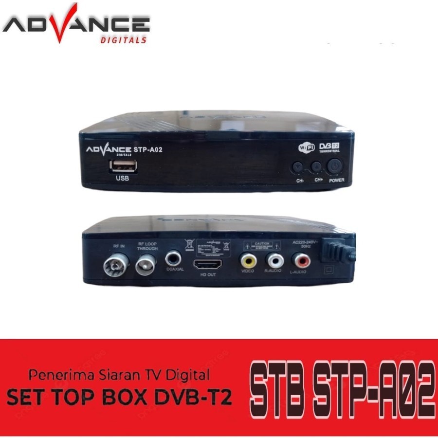 SET TOP BOX ADVANCE STB-A02 DVB-T2 RECEIVER TV DIGITAL DVBT2 STB ADVANCE