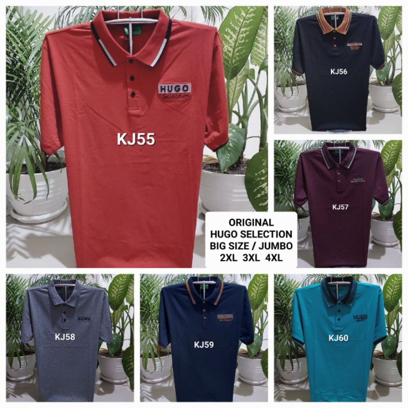 KAOS KERAH HG SELECTION ORI BIG SIZE JUMBO 2XL 3XL 4XL 2L 3L 4L XXL XXXL XXXXL BAHAN KATUN SPANDEX PREMIUM hs selection