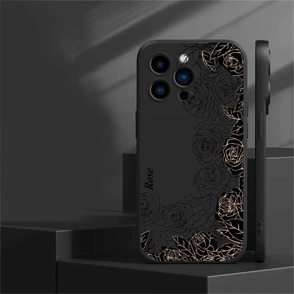 Redmi Note 11S 11 Pro Redmi 10C 10A 9C 9T 9A Note10 5G Note10S Note9 Note8 Note7 Poco M3 Pro X3 Pro NFC Hitam Putih Line Rose Simple Lembut Silikon Anti Rontok Case