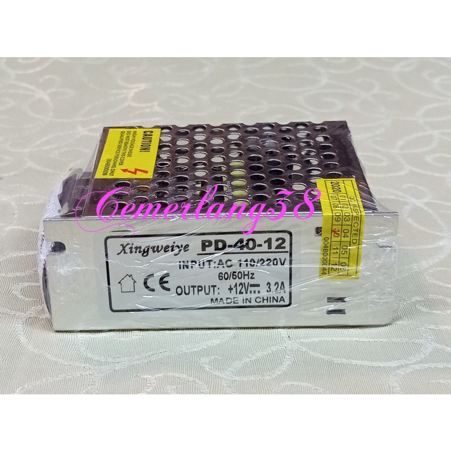 POWER SUPPLY 12V 3.2A ADAPTOR JARING 12V 3,2 BK AMPERE DC