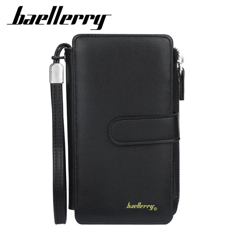 DOMPET PANJANG WANITA GANELLA REMAJA WA598B5 BAELLERRY ORIGINAL BRANDED KOREA KULIT HITAM IMPORT SLOT KARTU RESLETING UANG KOIN TALI PENDEK PREMIUM BATAM KEKINIAN