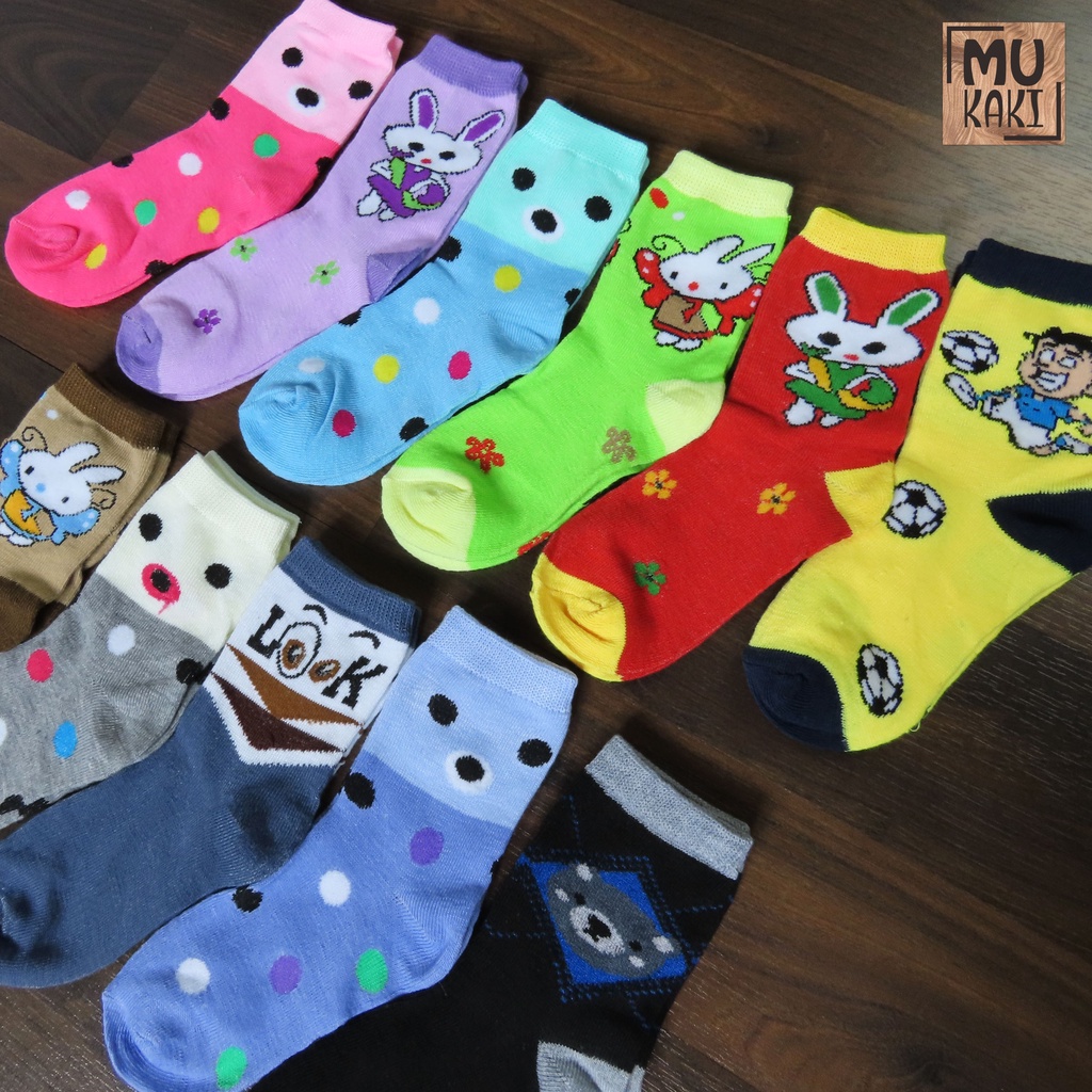 Kaos Kaki Anak Motif Karakter Usia 5-7 Tahun Mukaki