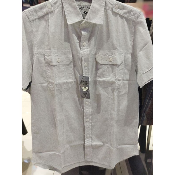 BAJU KEMEJA PRIA GIANI GRACIO KEMEJA PUTIH POLOS LENGAN PENDEK