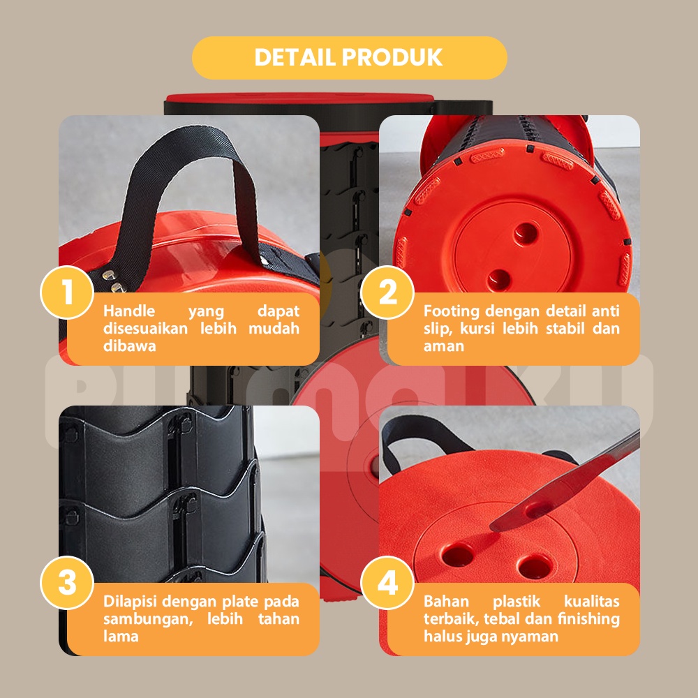 Rumaku Bangku Lipat Kursi Lipat Outdoor Camping Kuat Kokoh Tahan Beban Telescopic