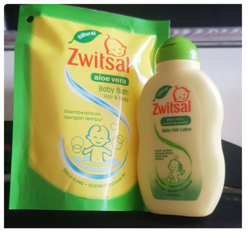 Zwitsal Baby Hair Lotion 50Ml: Free Baby Bath Hair &amp; Body Refill 55Ml