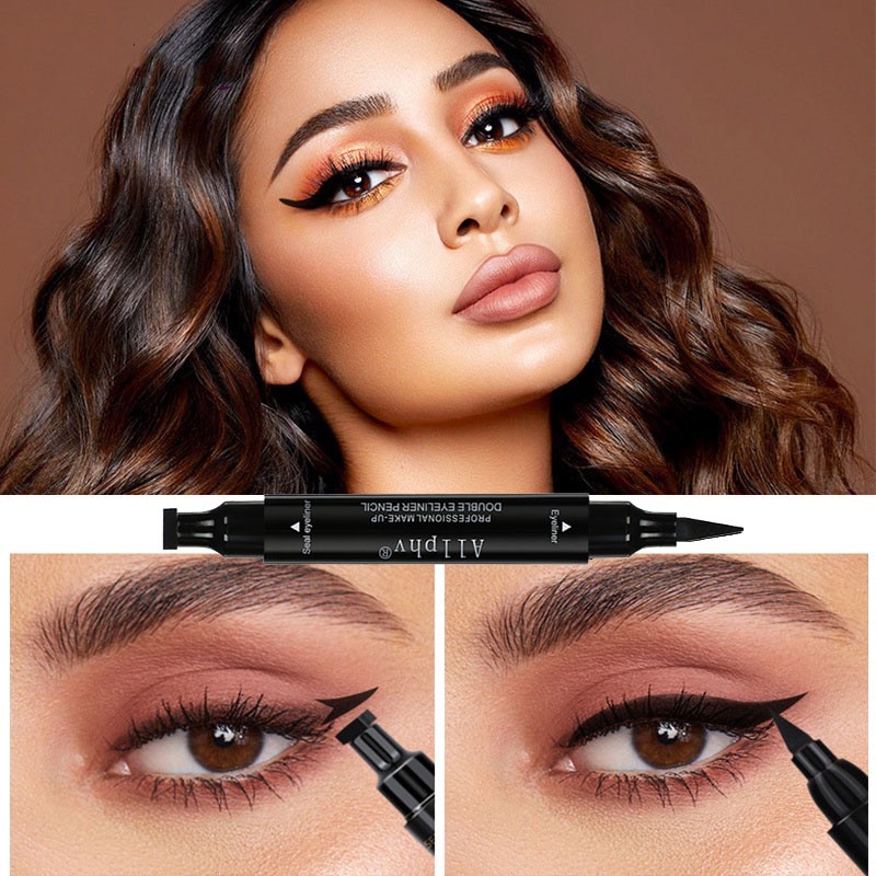 【BPOM】Allphv Eyeliner Stamp 2in1 Waterproof Eyeliner Professional Black Anti Air Tahan Lama