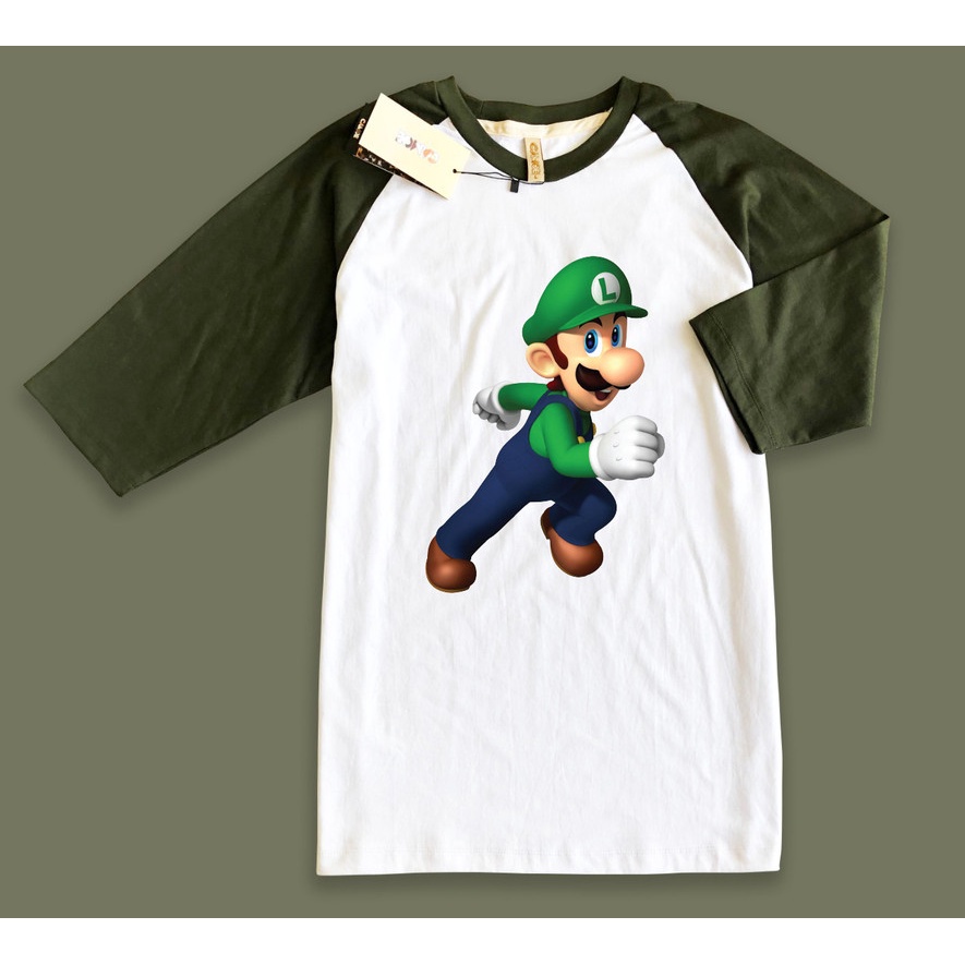 Kaos Raglan Super Mario 3D Character Luigi
