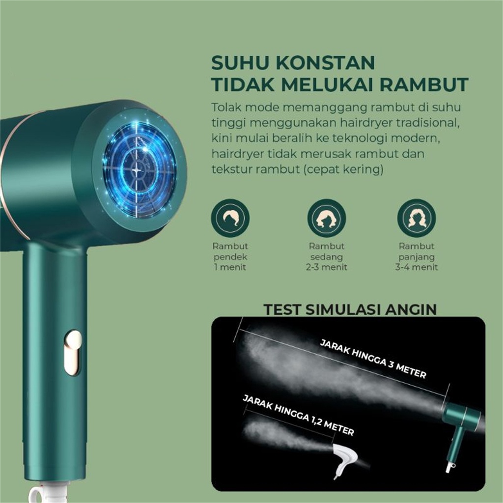 COD Profesional Beauty Salon Haircare Blu-Ray Cahaya Pengering Rambut Anion Hair Dryer