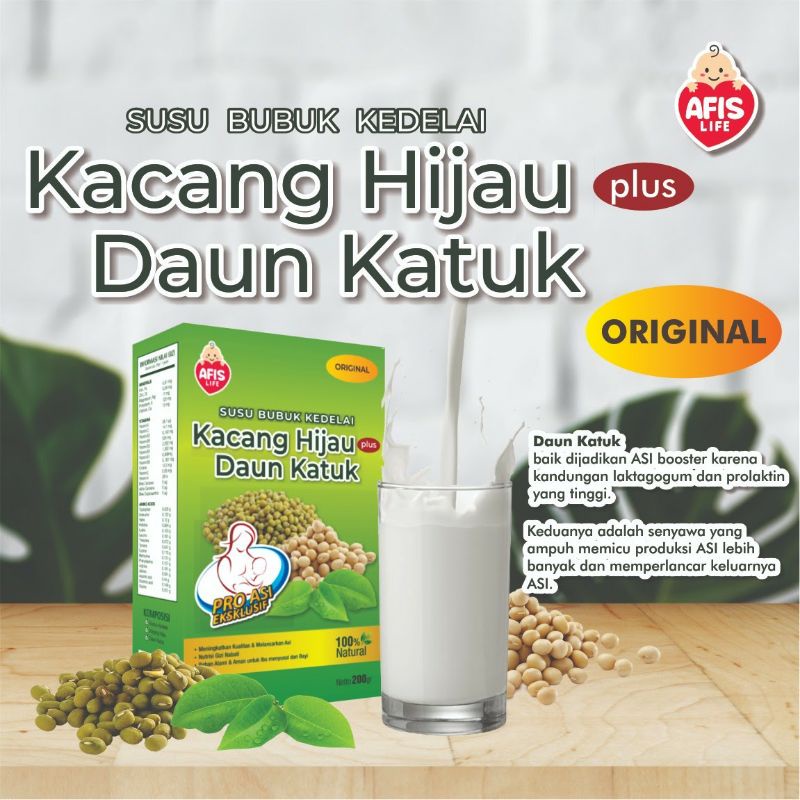 Afis Susu Bubuk Kedelai Kacang Hijau Daun Katuk Pelancar ASI Booster
