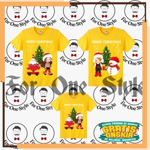 KADO NATAL 2022 KAOS NATAL COUPLE KELUARGA GAMBAR GIRL - kaos natal family couple - Kaos natal murah
