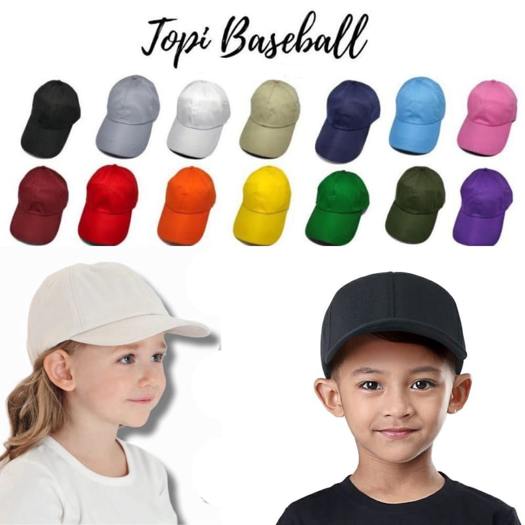 Topi Polos Baseball Anak Anak / Topi Polos Anak TK / Topi Baseball Anak Balita / Topi Polos Baseball
