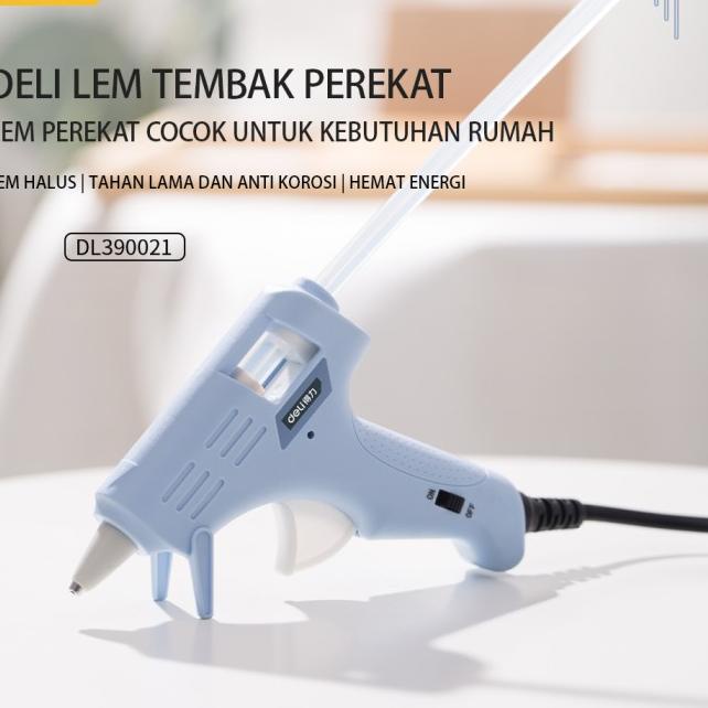 

Deli Hot Melt Glue Gun /Lem Tembak 20W Biru/Pink Gratis 10Lem DL39002X - Biru