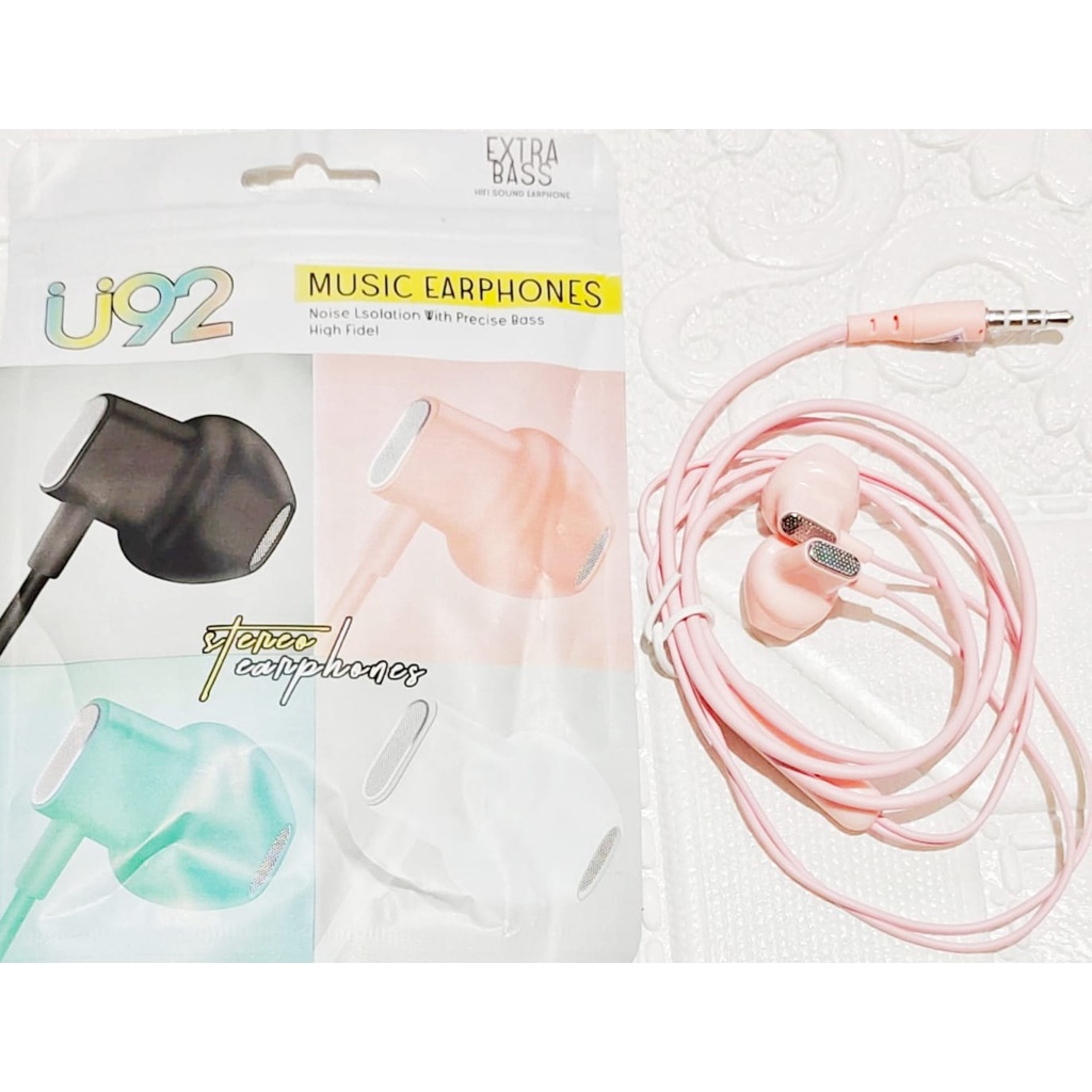 U92 - Headset Macaron + Mic U92 Packng Plastik super bass