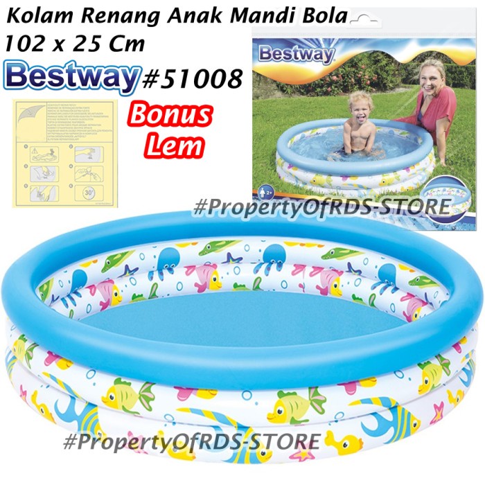 BESTWAY KOLAM RENANG ANAK KOLAM MANDI BAYI BESTWAY - 102X25CM / BESTWAY KOLAM RENANG ANAK KOLAM