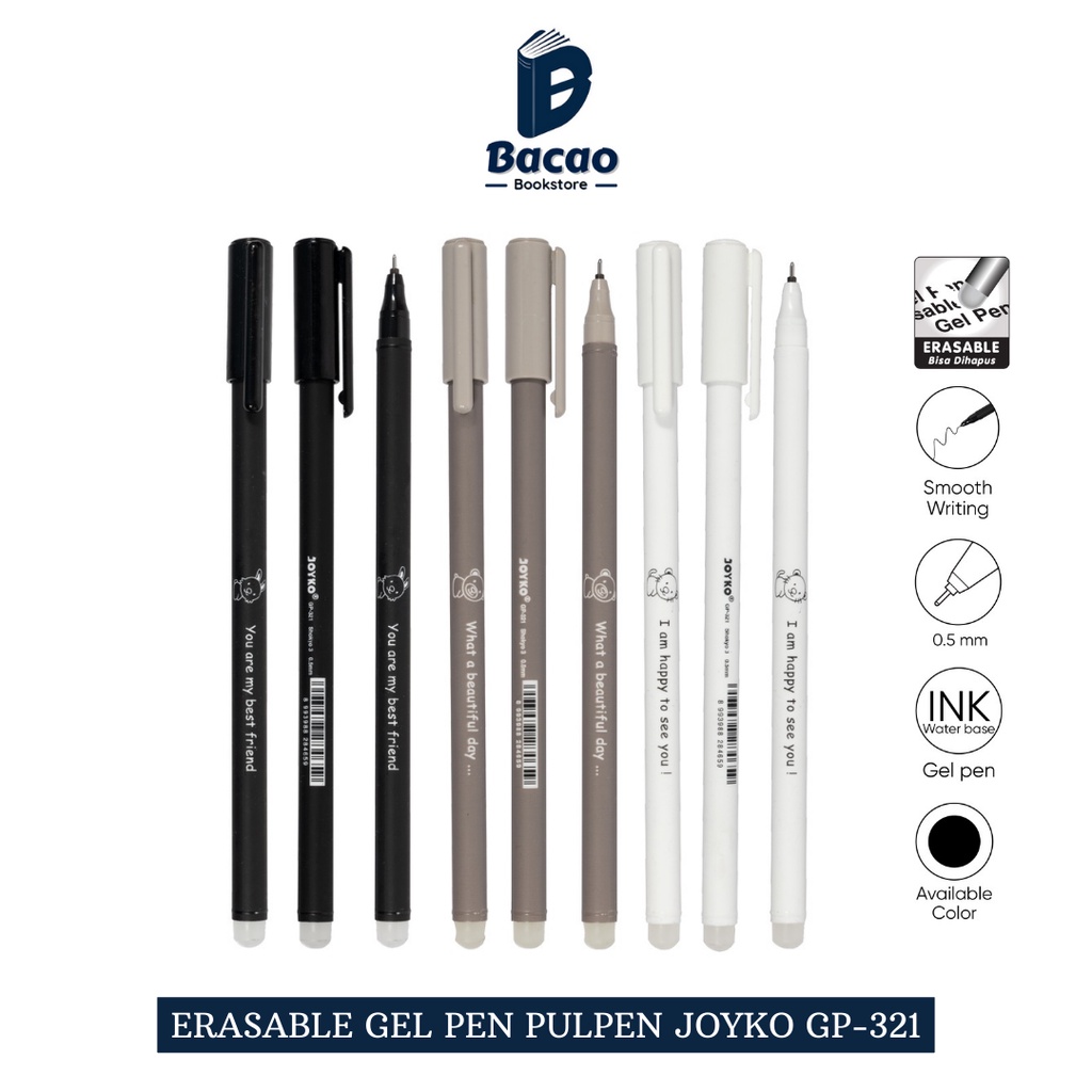 

Erasable Gel Pen Joyko GP-321 Gel 0.5 mm - Pulpen Bisa Dihapus Joyko