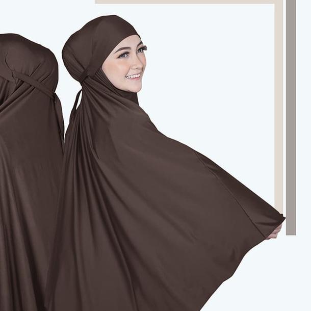 Hijab Khimar Niqab Syari Jumbo Siria Premium - Coffee