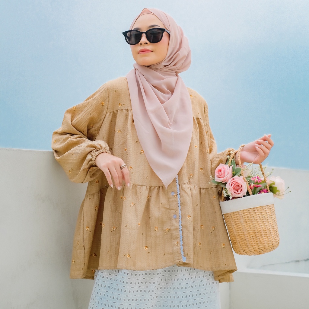 Ladybydiana NASYI BLOUSE I Blouse Wanita Korean Style Bahan Crincle