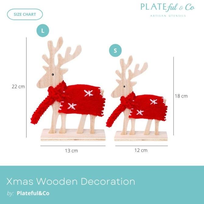 Natal Christmas Deer Xmas Wooden Decoration
