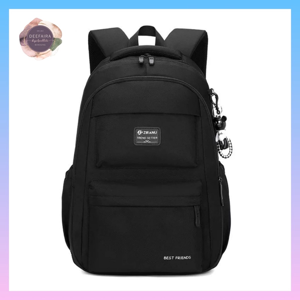 Tas Ransel Perempuan Model Deefaira Polos Stylish Backpack Remaja Untuk Sekolah Sd Smp Sma
