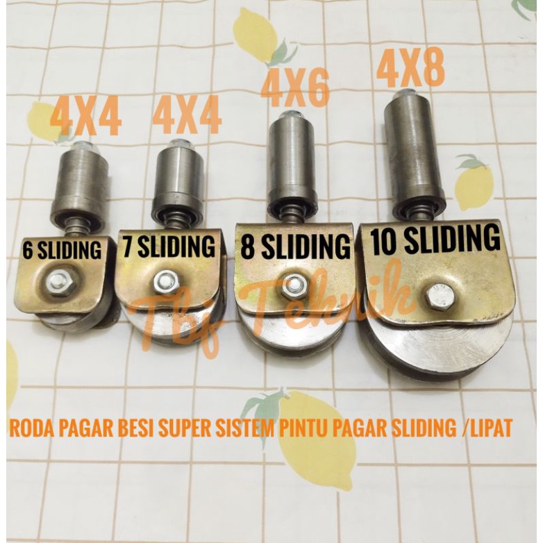roda pagar besi super 10 cm sistem pintu pagar sliding/lipat