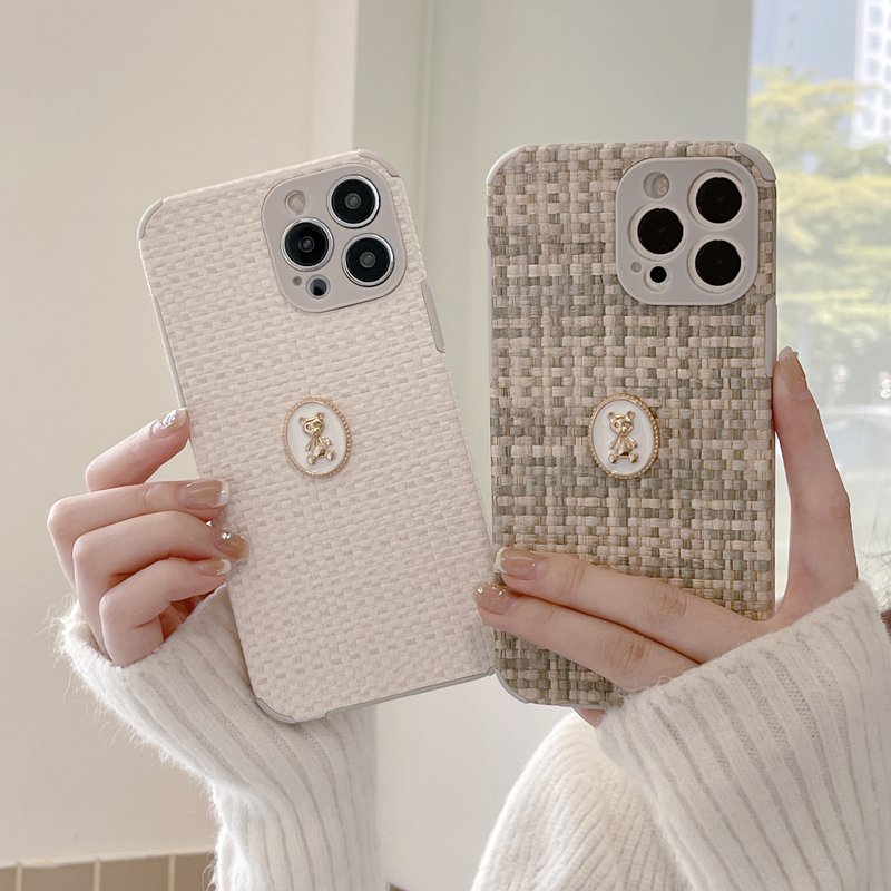 Soft Case Motif Boneka Beruang Bahan Kain Untuk IPhone 7 8 Plus 7 + 8 + XR XS Max 11 12 13 Pro Max 14 Plus 14 Pro Max