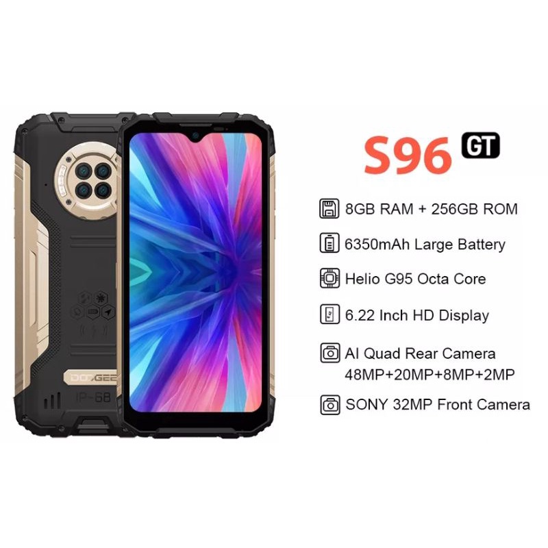 DOOGEE S96 GT, 8/256gb HP GAMING +OUTDOOR (rugged),KAMERA NIGHTVISION,BARU LAUNCHING. WARNA HITAM KL
