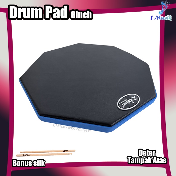 PAD DRUM 8IN LATIHAN STICKING DRUM PAD