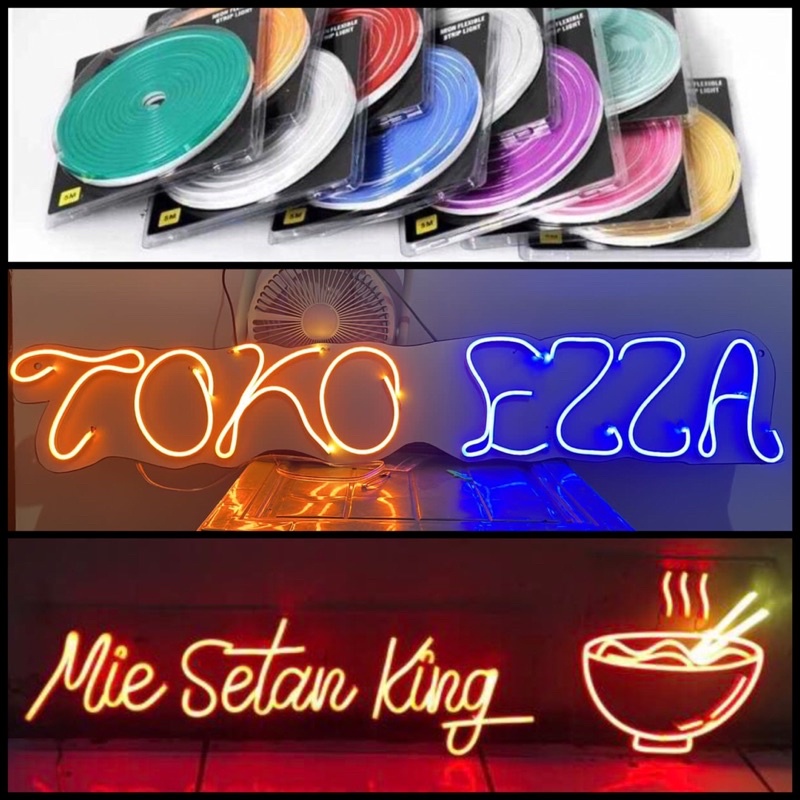 lampu neon paling murah 35rb perhuruf