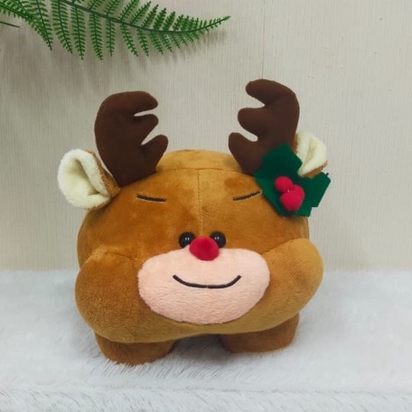 Boneka Rusa Acc Natal Size 8&quot;/23cm/kado natal/hiasan natal/Boneka Reinder/Boneka Natal/Boneka Reinder Bulat