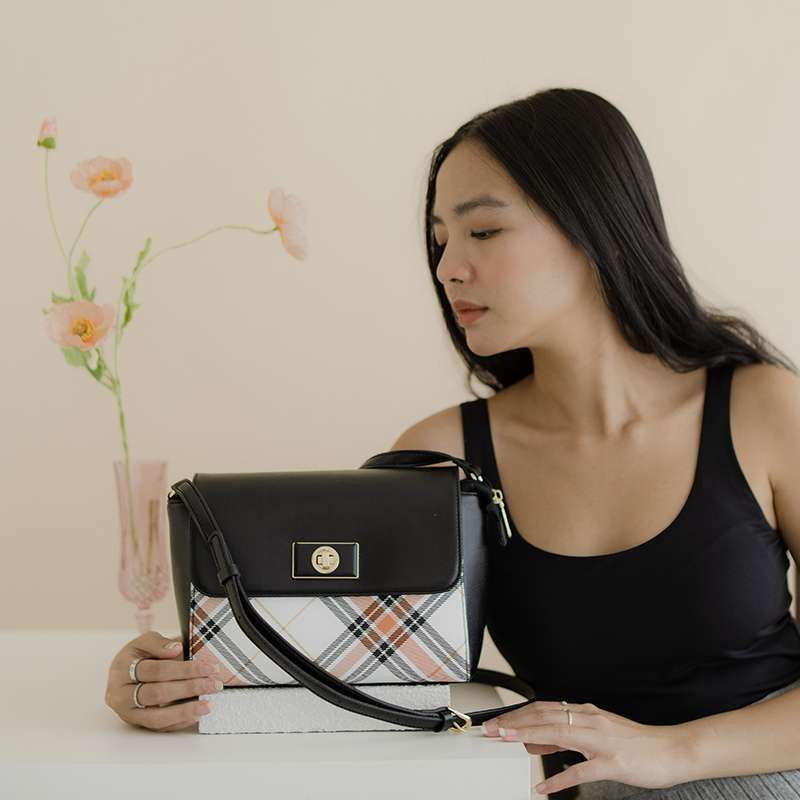 PROMO TAS - Tas Slingbag LES CATINO New York Hudson CP Flap CB (Black Orange) #New