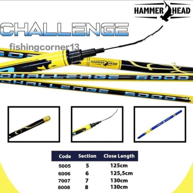 Stik Joran Tegek HAMMERHEAD CHALLENGE. Super Ringan dan Kuat