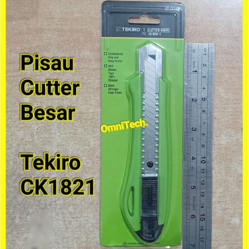

Alat Pisau Cutter Knife Tekiro Besar 18 mm CK 1821 Japanese Standard Kater