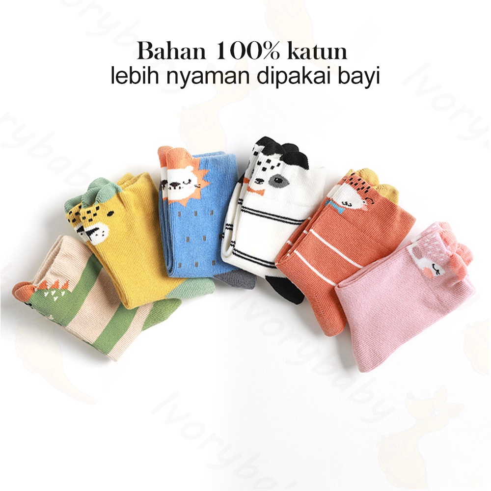 Ivorybaby Kaos kaki bayi anak panjang hewan Kaus kaki anak anti slip