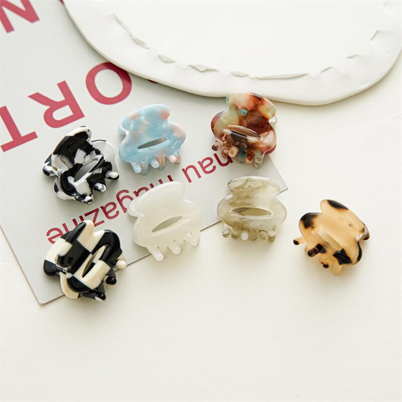 LEOPARD MARBLE PATTERN PONYTAIL SMALL HAIRCLIP HAIR CLAW CLIP JEPIT JEPITAN RAMBUT PONI KOREA KOREAN STYLE MINI KECIL CUTE MACAN TUTUL MOTIF WARNA WARNI RETRO LUCU