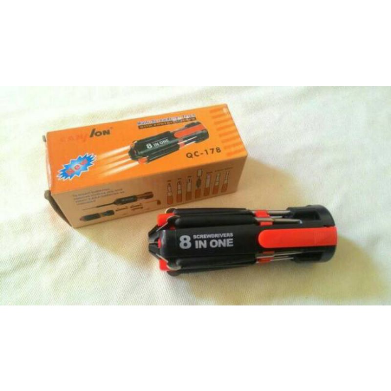 Obeng Miltifungsi 8 in 1 + Senter / Multi-Screwdriver Torch