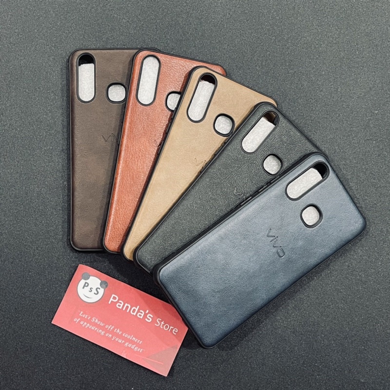 Leather Case Vivo Y12, Y12i, Y15, Y17 Softcase Kulit Elegan Casing Slim Fit