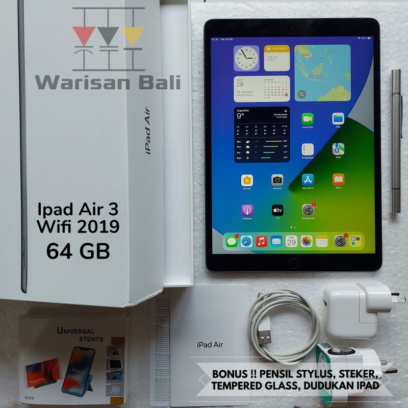 Jual Ipad Air 3 64gb Wifi 2019 Fullset Original Apple Mulus Shopee