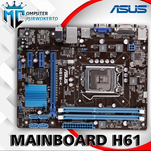 Mobo Intel H61 Asus LGA 1155 Support Ivy Bridge Gen3