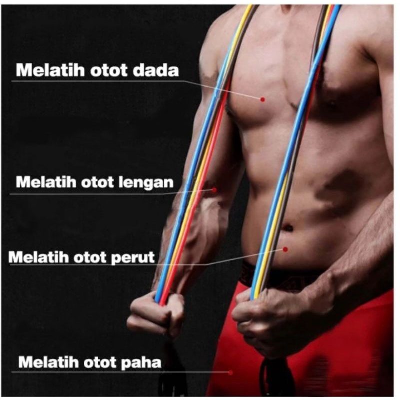 Resistance Band Resistence Bands Set Tali  Kuat Pembantu Olahraga Gym Fitness Yoga Workout Otot Tangan Kaki