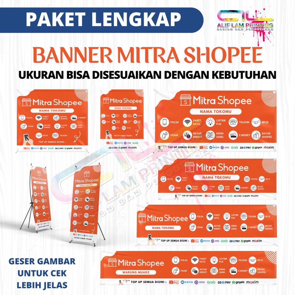 Jual Cetak Banner Spanduk Mitra Shopee Tersedia Banyak Ukuran Bisa Ganti Nama Toko Shopee 2742