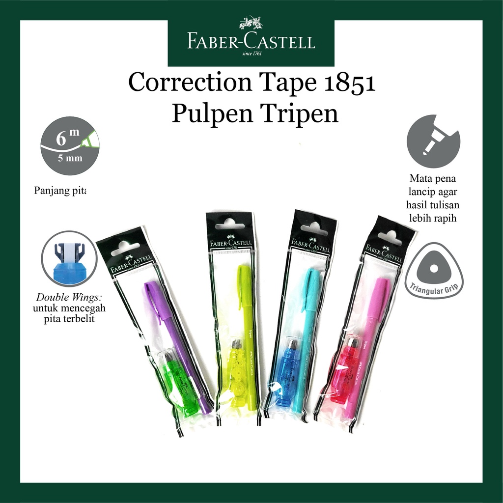 

Correction Tape Mini Faber Castell Berhadiah Pulpen 1 Pcs