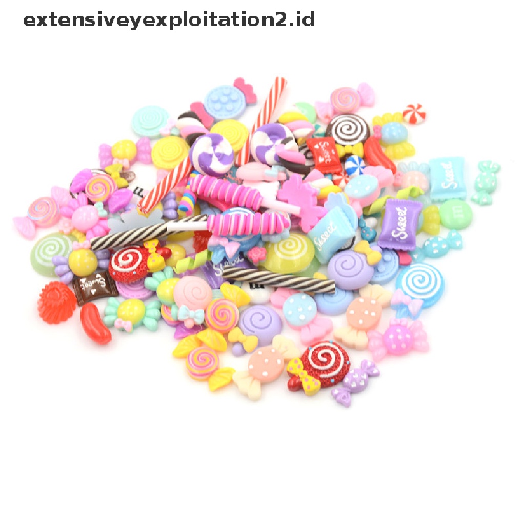 10 Pcs Miniatur Permen Lolipop Bahan Resin Untuk Dekorasi Rumah Boneka