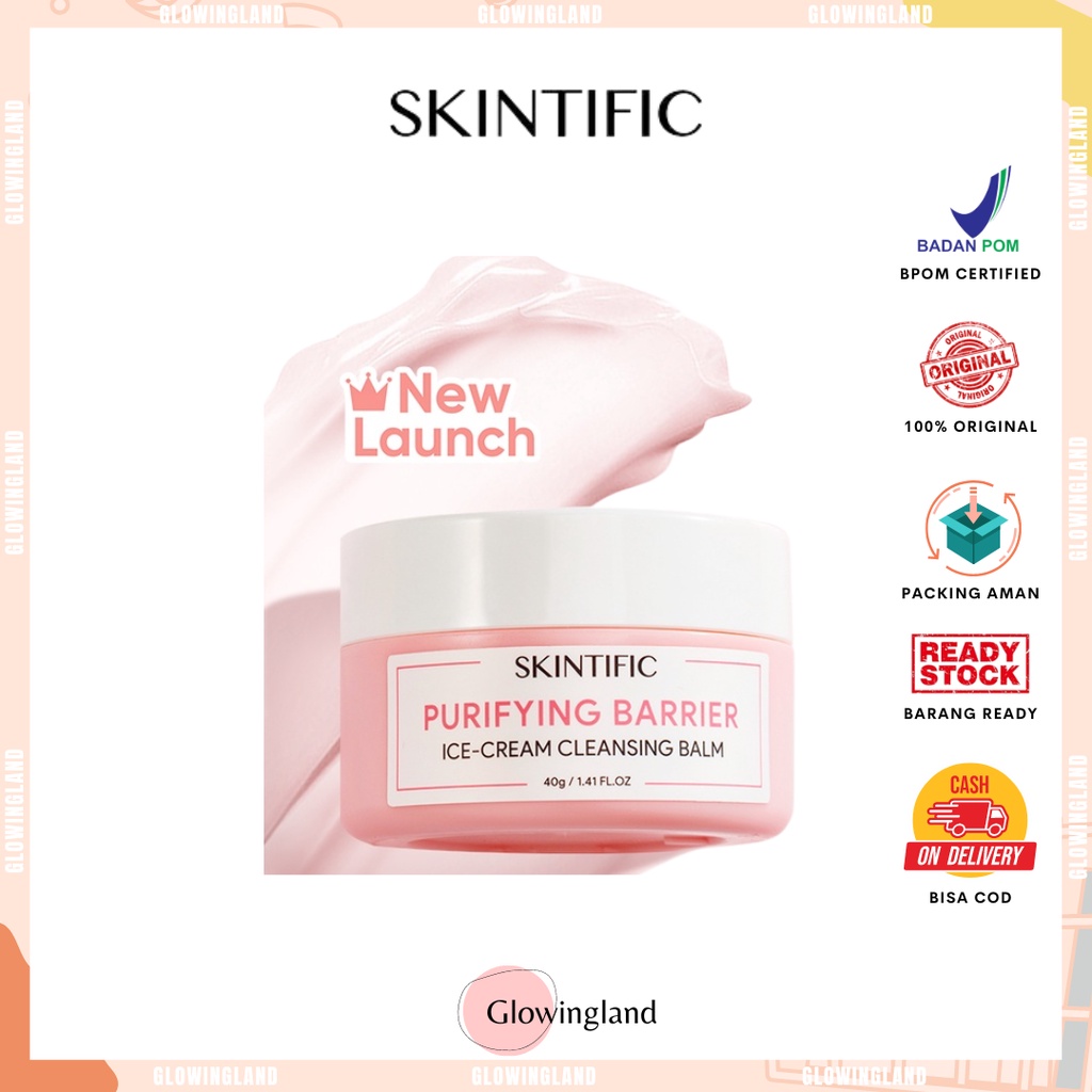JelitAq- [BPOM] SKINTIFIC Purifying Barrier Ice Cream Cleansing Balm Make Up Remover 40g
