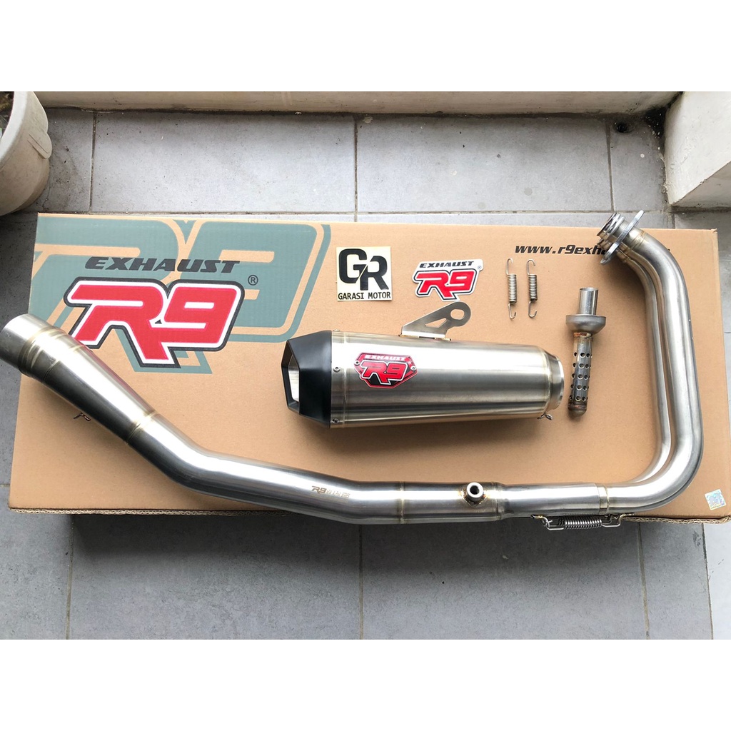 knalpot racing r9 new alpha new ninja 250 fi z250 r25 mt25 cbr250rr full system