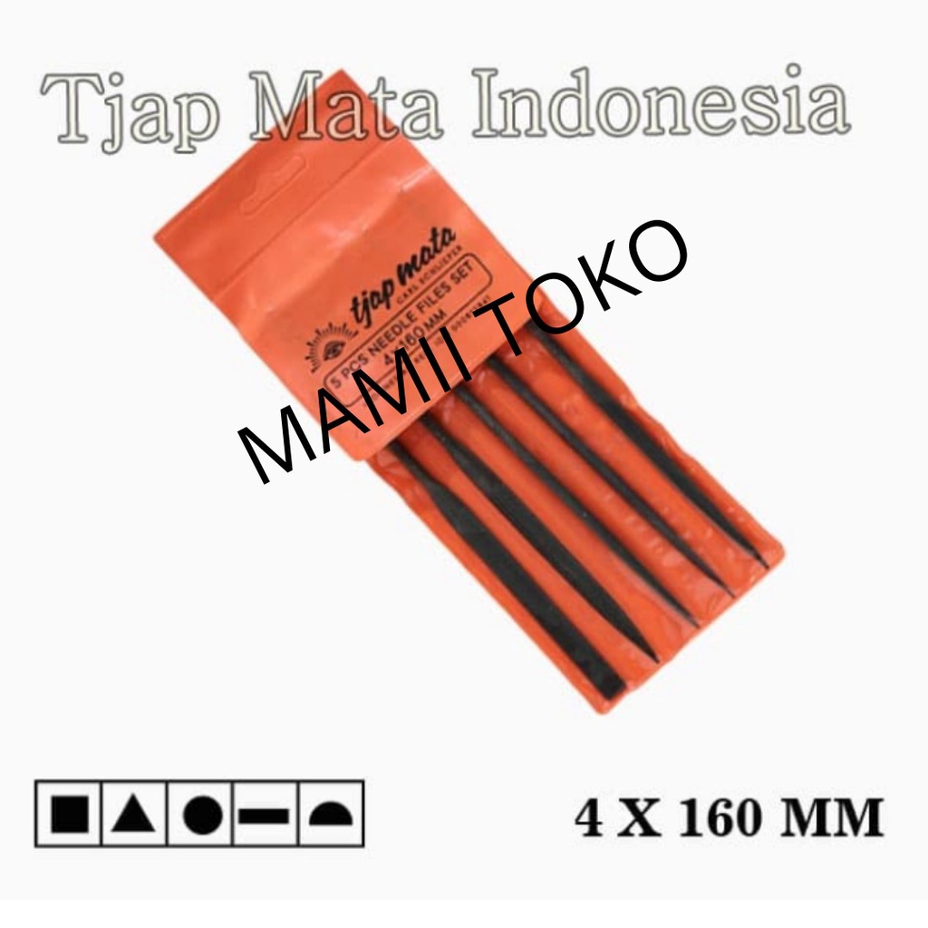Kikir Besi Set 5pcs Kikir Sumpit 4 x 160 MM Cap Mata Tjap Mata