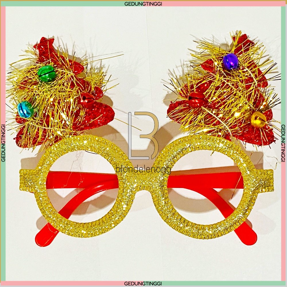 Bingkai Frame Gagang Tangkai Kacamata Tanpa Kaca Transparan Fashion Fasion Photocromic Fhotocromic Fotocromic Potokromic Frameless Gaya Aksesoris Asesoris Pohon Santa Claus Natal Merry Christmas Tren Anak Pria Cowok Cowo Cewek Wanita Perempuan Murah 2023