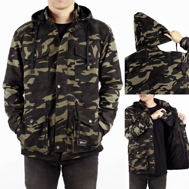 JAKET PARKA LORENG ARMY