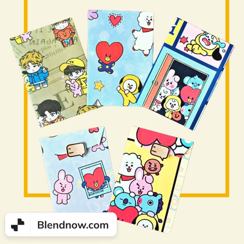 [ AMPLOP + STICKER ] BTS BT21 - 5pcs amplop sudah termasuk sticker to-from amplop angpau angpao ampa